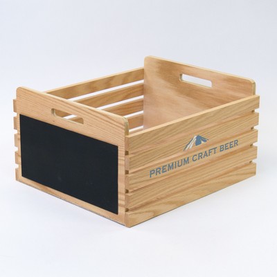 Slatted Wooden Crate w/Chalkboard Front and Back