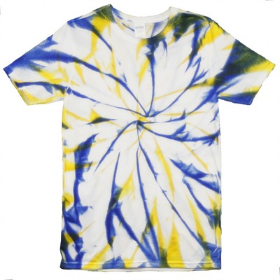 Gold Yellow/Navy Blue Chaos Graffiti Short Sleeve T-Shirt