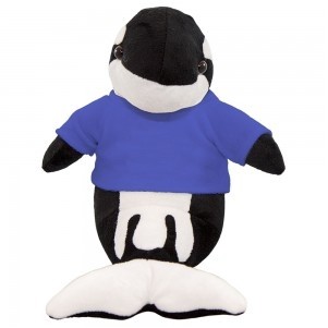 10" Plush Toy Orca Whale Stuffed Animal With Customizable T-Shirt