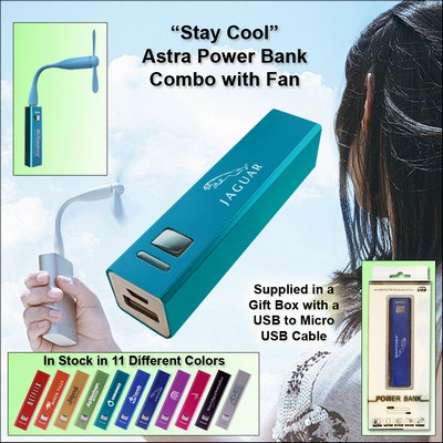 Aquamarine 1800 mAh Astra Power Bank Combo w/Fan