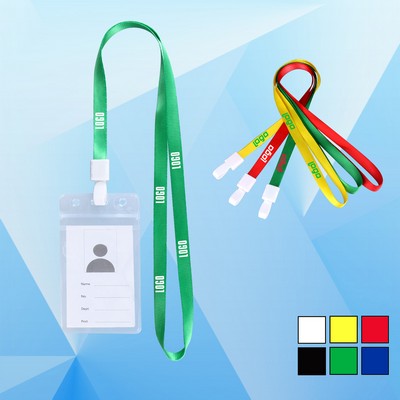 No-twist Lanyard w/ Clear Badge Holder