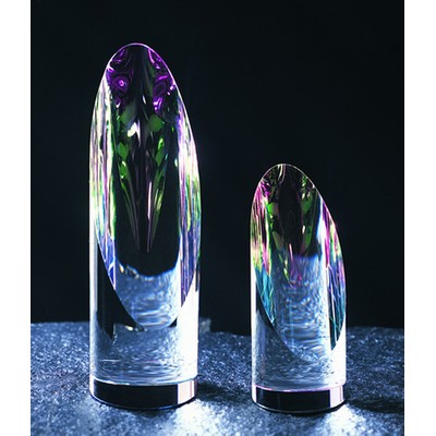 Rainbow Slant Cylinder optical crystal award/trophy.5"H