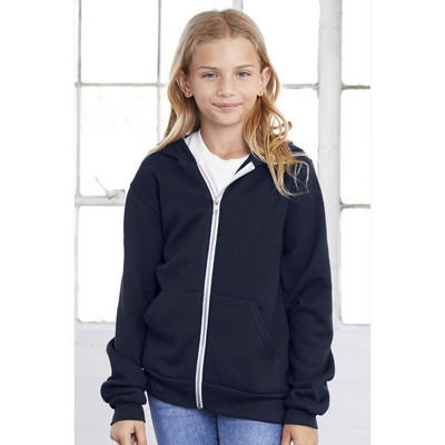 Bella + Canvas Youth Poly-Cotton Fleece Full Zip Hoodie