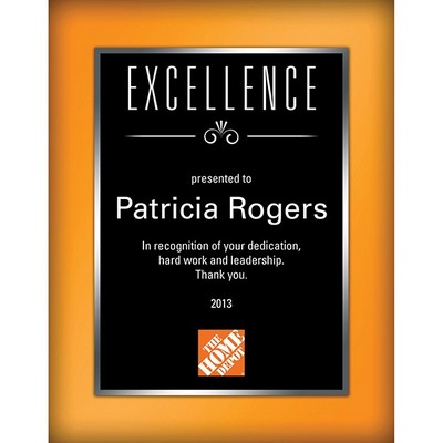 7" x 9" Splash of Color Plaque - Black & Orange