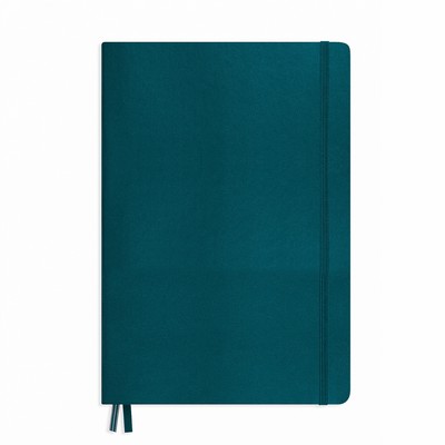 A5 Medium Softcover Notebook - Pacific Green, Plain Pages