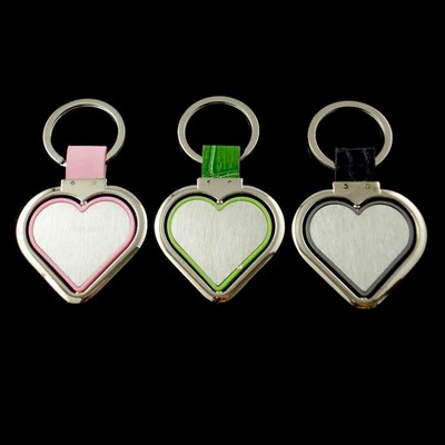 2 Tone Heart Spinner Keychain