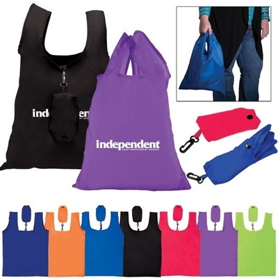 Large Reusable Polyester Folding Grocery Tote Bag