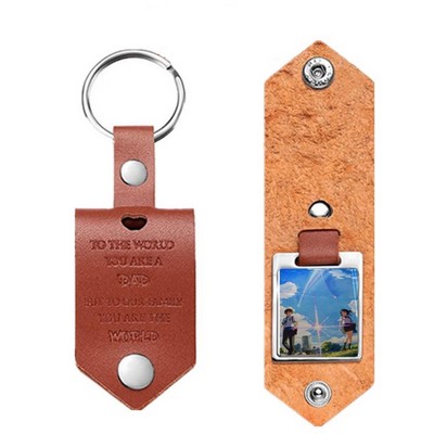 PU Leather Phone Frame Keychain