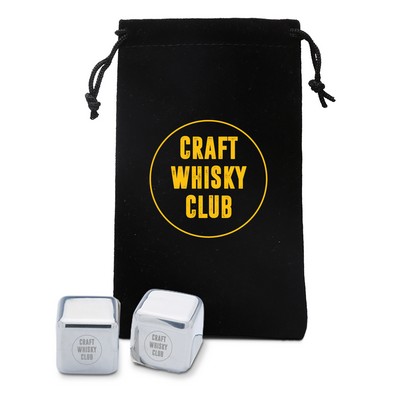 2pc Whiskey Cubes + Imprinted Pouch