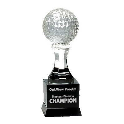 Crystal Golf Ball Award, 9"H