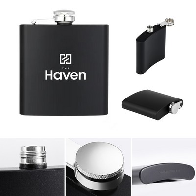 6oz. Matte Black Hip Flask