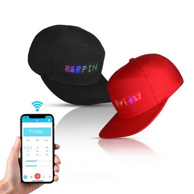 LED Cap w/ Programmable, Mobile APP Control Editing LED Display Hat