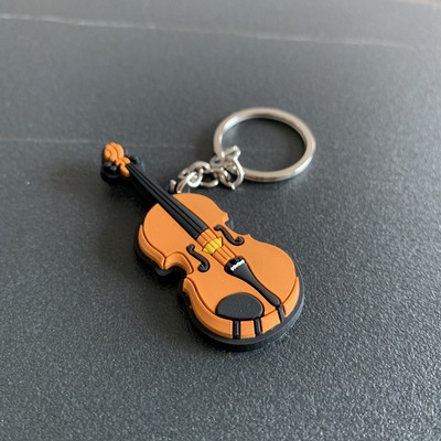 Silicone Violin Keychain