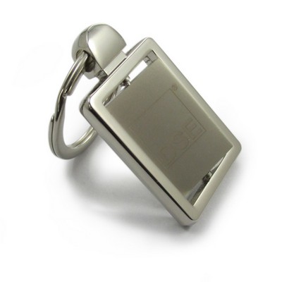 Rectangular Shaped Rotating Center Metal Keyring