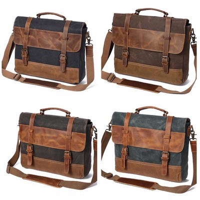 Canvas Leather Messenger Bag