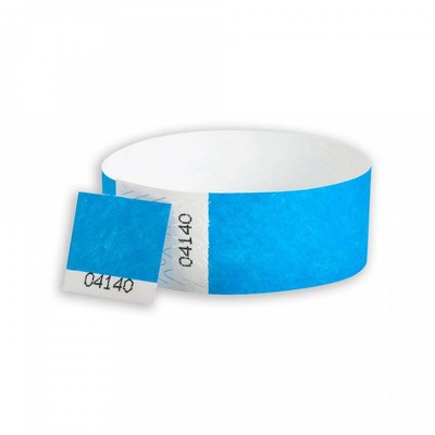 1" wide x 10" long - 1" Tyvek Voucher Numbered Wristbands Blank 0/0