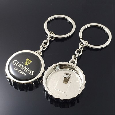 Beer Cap Bottle Opener Keychain