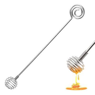 BLANK Dual Sides Spring Coil Shaped Honey Dipper Stick Stirrer