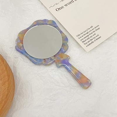 Vintage Acetate Sheet Handheld Makeup Mirror