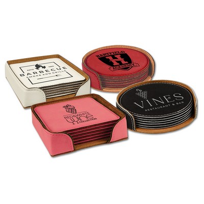 Leather Square Coaster (Set of 6)