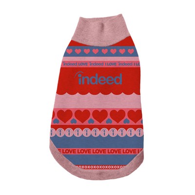 Custom Cotton Blend Jacquard Valentine's Day Pet Sweater