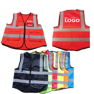 High Visibility Safety Vest With Reflective Strips