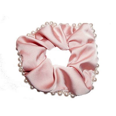 Satin Imitation Pearls Satin Scrunchy