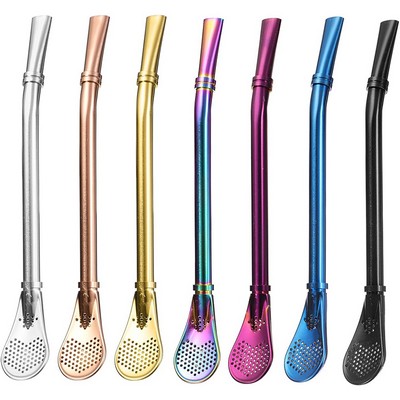 304 Stainless Steel Filter Straw Spoon