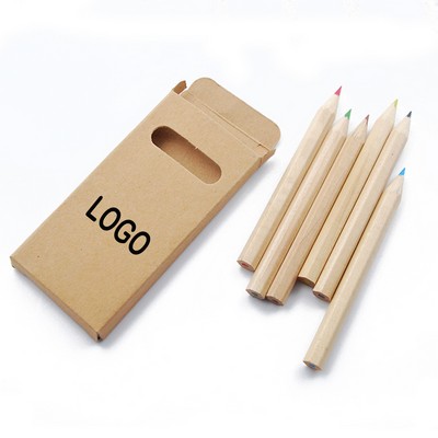 Kraft Paper Box Of Six Original Wood Colored Pencils