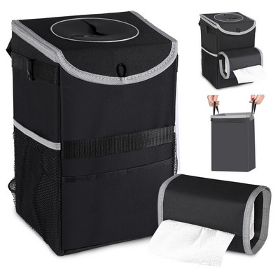 Car Waste Bin with Lid and Storage