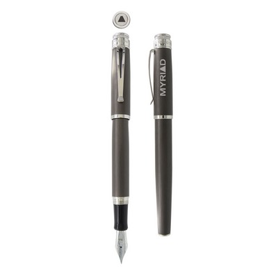 Tornado Platinum Executive - Black Nickel Fountain Pen - Extra Fine Nib