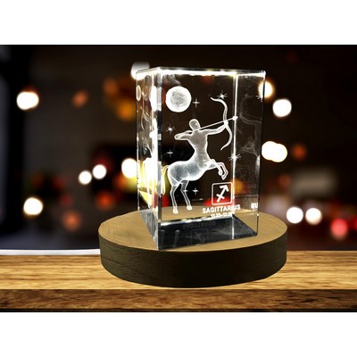 Sagittarius Zodiac Sign 3D Engraved Crystal Keepsake Gift