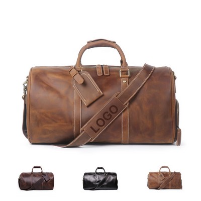 Genuine Leather Weekender Duffle Bag