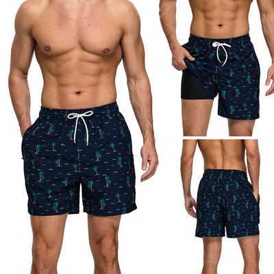 Mens Swim Trunks Beach Shorts Quick Dry with Zipper Pockets