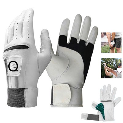 Customizable Men'S Pure Sheepskin Golf Gloves