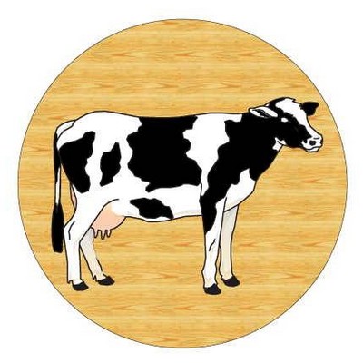 Cow Round Metal Photo Magnet (2½")