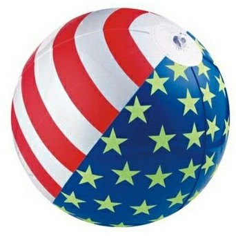 16" Inflatable Glow in the Dark Stars w/ Stripes Beach Ball