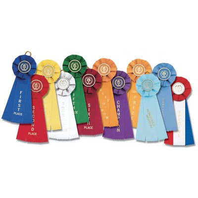 Victory Torch Stock Rosette Ribbon w/ 3 Streamers