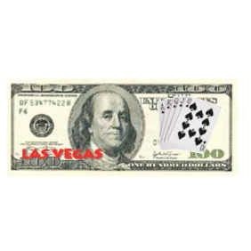 Las Vegas Royal Flush $100 Bill Lapel Pin