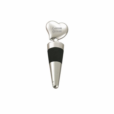 Silver Plated Solid Heart Bottle Stopper