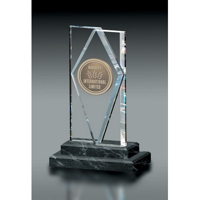 Starphire Crystal Diamond Club Award w/ Marble Base