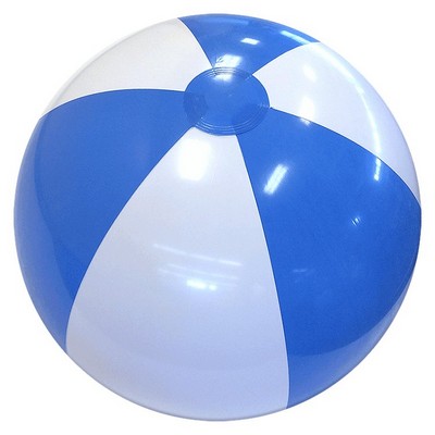 24" Alternating Light Blue and White Inflatable Beach Ball