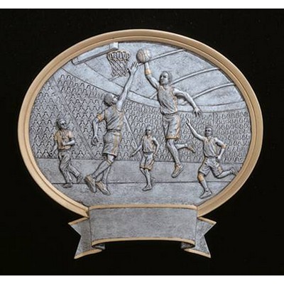 Basketball, Male Oval Sport Legend Plates - 8"