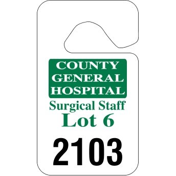 .035" Standard Recycled White Polyethylene Hang Tag Parking Permit