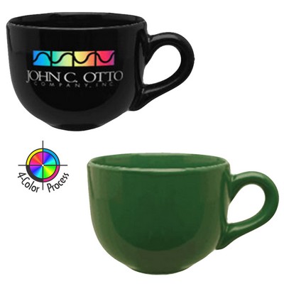 14oz Vitrified Hunter Green Latte Bowl Mug - 4 Color Process