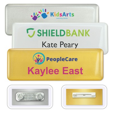 DigiLine PVC Name Badges, pin fastener, 1" x 3"