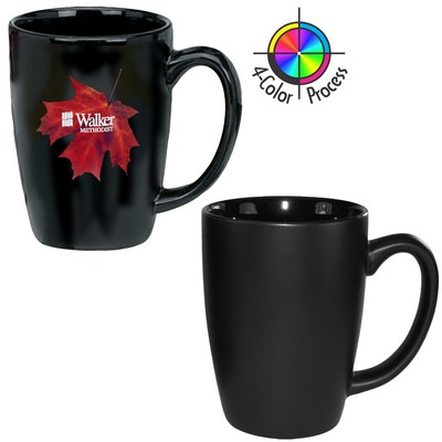 14 Oz. Satin Black Tall Bistro Challenger Mug (4 Color Process)