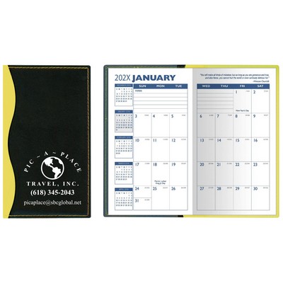 Soft Cover 2 Tone Vinyl Holland Series Monthly Planner / 1 Color Insert