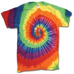 Dyenomite Adult Michelangelo Rainbow Spiral Tie Dye T-Shirt