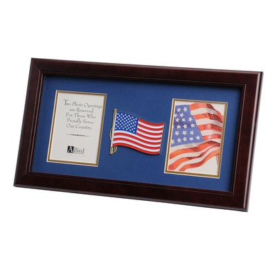 US Flag Dual Picture Frame (8"x16")